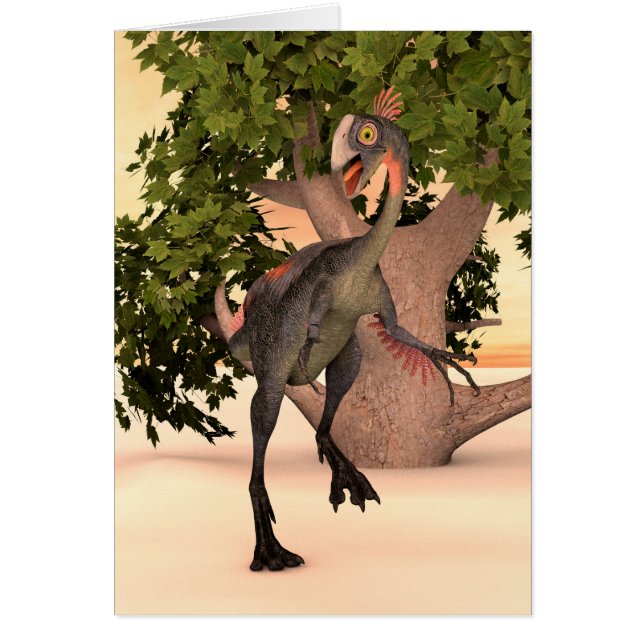 Cartão Dinosaur Gigantoraptor (Frente)