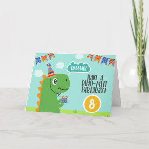 Cartão Dinosaur "have a dino-mite birthday"