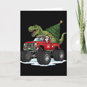 Cartão Dinosaur T Rex Natal Papai Noel Meninos Homens Men