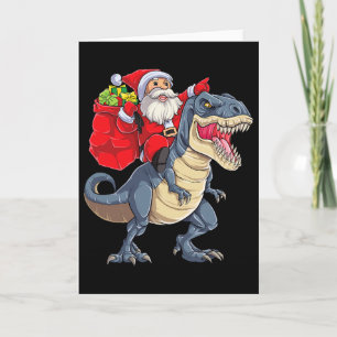 Cartão Dinosaur T Rex Natal Papai Noel Meninos Homens Men