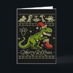 Cartão Dinosaur Ugly Christmas Sweater - Funny Christmas<br><div class="desc">Dinosaur Ugly Christmas Sweater - Funny Christmas</div>