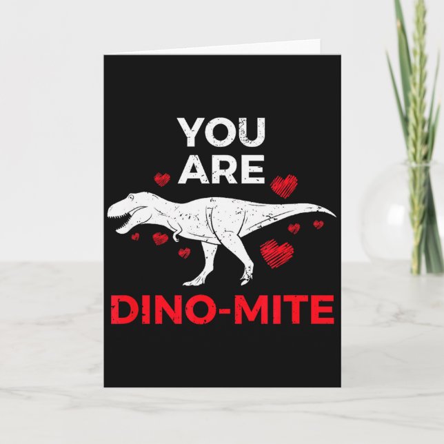 Cartão Dinosaur Valentines T Rex Presente Meninos Meninas (Frente)