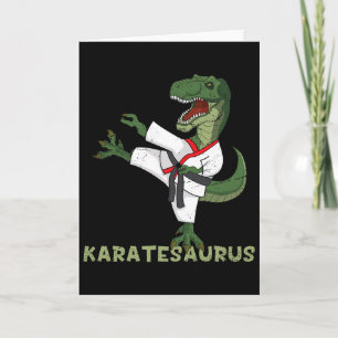 Cartão Dinosauro de Karatê Engraçado Karatesaurus T-rex G