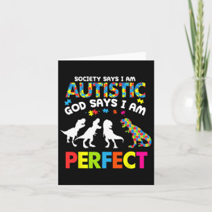 Cartão Dinossaur Autism Society Diz Deus Autista Que Eu S