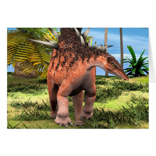 Cartão Dinossaur Kentrosaurus (Frente Horizontal)