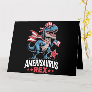 Cartão Dinossauro 4 de julho Amerissauro T Rex Funny