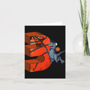 Cartão Dinossauro aniversário de 3 anos de Basquete Ofere
