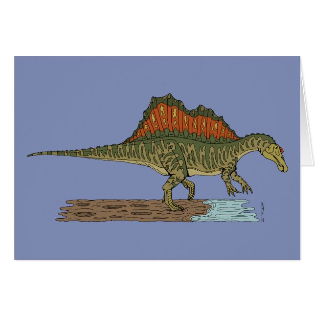 Cartão Dinossauro Cretáceo Espinossauro (Frente Horizontal)