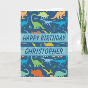 Cartão Dinossauro de Aniversário para Personalizar
