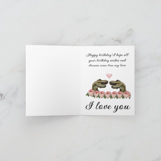 Cartão dinossauro de feliz aniversário (Interior)