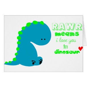 Cartão Dinossauro Fofo RAWR