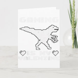 Cartão Dinossauro Jogando Video Games Divertido Jogo Para