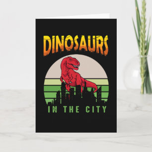 Cartão Dinossauro na Cidade Dinossauro Design