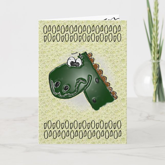 Cartão Dinossauro para Crianças do 4º Aniversário 3D (Frente)