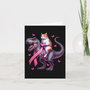 Cartão Dinossauro Rex De Gato. Sensibilização do Cancer d