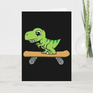 Cartão Dinossauro Skate Cute Skateboard Dinossauro 