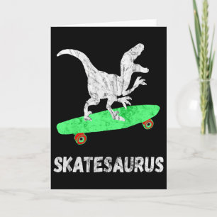 Cartão Dinossauro Skate Skateboard T-rex Engraçado Skat