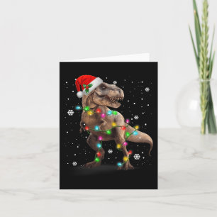 Cartão Dinossauro T-rex Árvore Natal Natal Pet Dino Trex