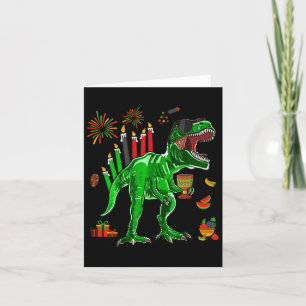 Cartão Dinossauro T-rex Feliz Kwanzaa Sete Princípios De