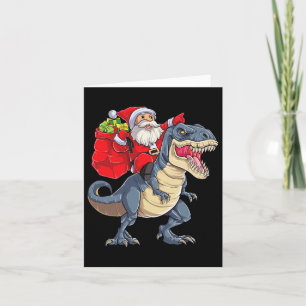 Cartão Dinossauro T Rex Papais noeis de Natal Rapazes Men