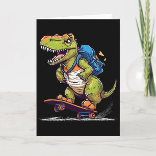 Cartão Dinossauro T Rex Skate Legal Dinossauro Skatista 