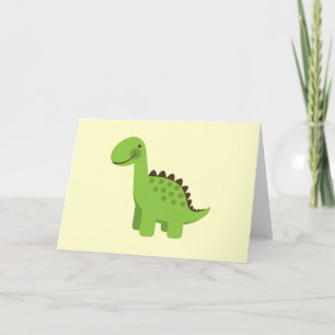 Cartão Dinossauro Verde Bonito
