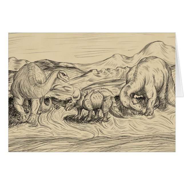 Cartão Dinossauros Clássicos (Frente Horizontal)