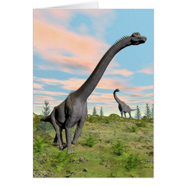 Cartão Dinossauros do Brachiosaurus - 3D rendem (Frente)