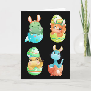 Cartão Dinossauros Nascem De Ovos De Páscoa