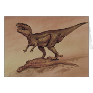 Cartão Dinossauros Vintage, Carnívoro Giganotosaurus