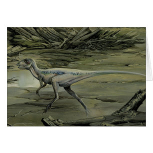 Cartão Dinossauros Vintage, um Hypsilophodon do Cretáceo