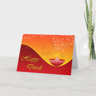 Cartão Dipa Contemporânea Diwali com estrelas cintilantes