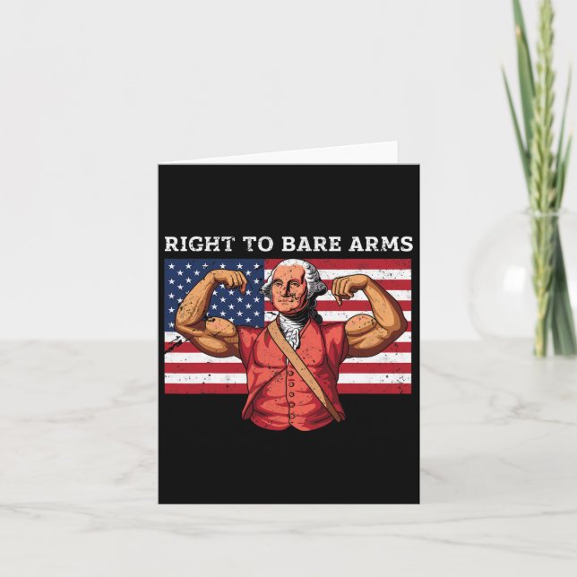 Cartão Direito À Bare Arms George Washington Bodybuilder  (Frente)