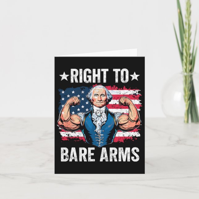 Cartão Direito À Bare Arms George Washington Bodybuilder  (Frente)