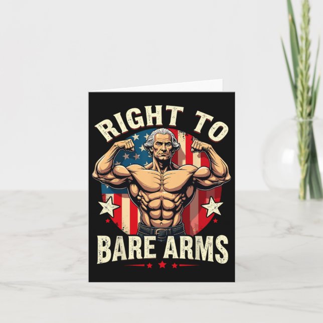 Cartão Direito À Bare Arms George Washington Bodybuilder  (Frente)