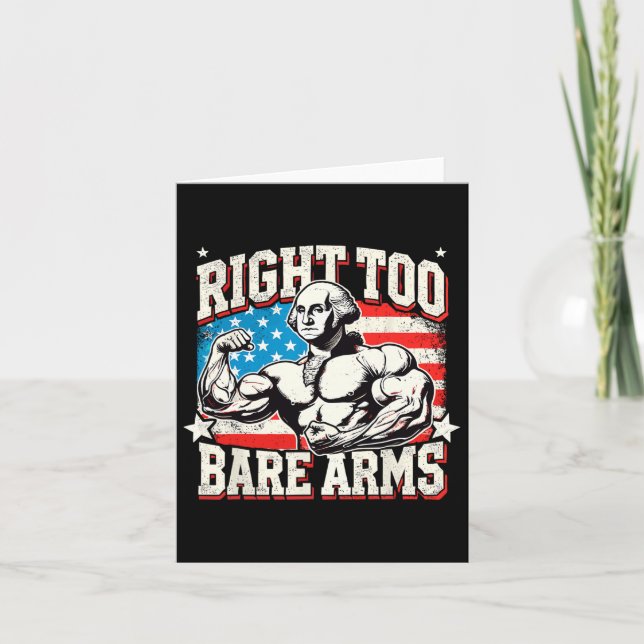 Cartão Direito À Bare Arms George Washington Bodybuilder  (Frente)