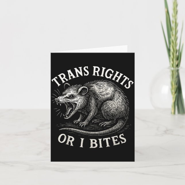 Cartão Direitos Trans Ou Eu Morde Engraçado Transgênero S (Frente)