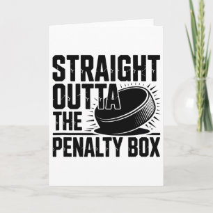 Cartão Direto da Caixa de Penalidade Funny Hockey