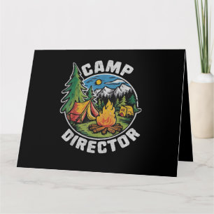 Cartão Diretor de Acampamento Retro Camping Acampamento d