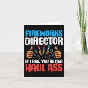 Cartão Diretor de Fireworks Se Eu Corro Engraçado 4 De Ju