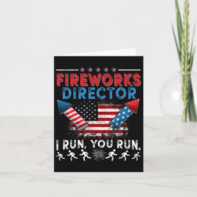 Cartão Diretor Do Fireworks Eu Lhe Lanço Em 4 De Julho. (Frente)