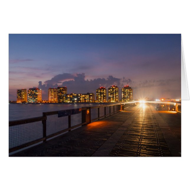 Cartão Dirigindo Em Navarre Beach Pier Greeting Card (Frente Horizontal)
