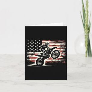 Cartão Dirt Bike American Flag Motocross Biker Vintage Us