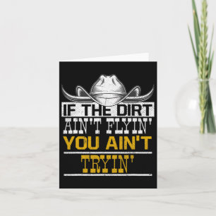 Cartão Dirt Flyin Tryin Hormonas Cowboy Hat Rodeo Horseba