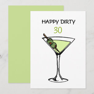 Cartão Dirty Martini 30 Aniversário