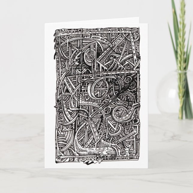 Cartão Dis-junction, desenho de tinta (Frente)