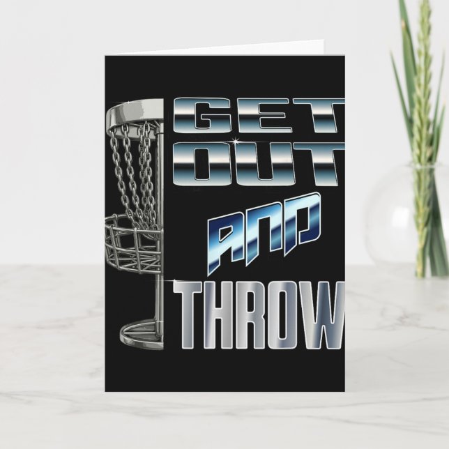 Cartão Disc Golf Basket Graphic Get Out And Throw Chrome  (Frente)