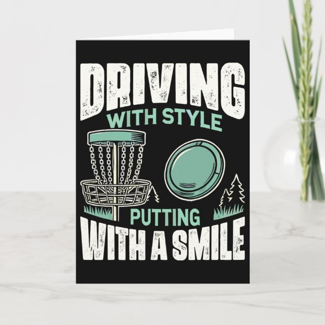 Cartão Disc Golfer Driving With Style Disc Golf  (Frente)