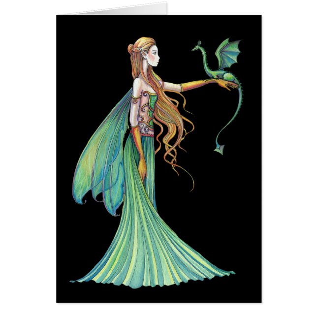 Cartão Disciplina do Dragão Leiteiro Verde por Molly Harr (Frente)