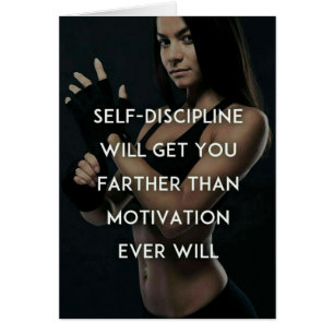 Cartão Disciplina vs Motivação - Inspiração Gym feminino